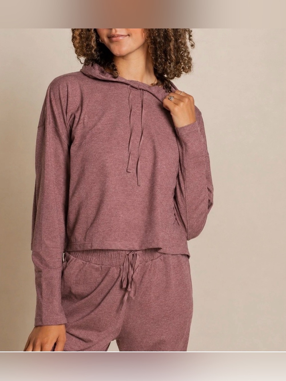 Girlfriend Collective The Reset Hoodie Women’s XL Mauve Pink Cropped Pullover